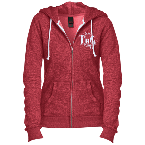 Juniors' Custom Embroidered Fitted Full-Zip Hoodie