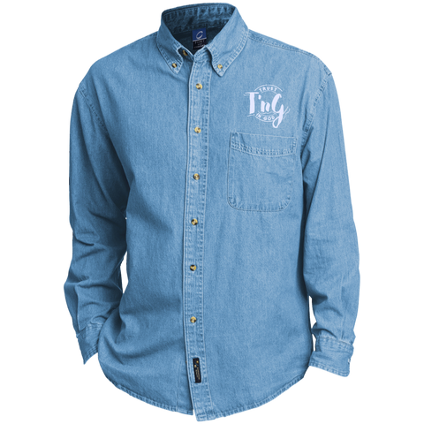 Custom Embroidered Long Sleeve Denim Shirt